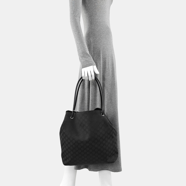 Monogram Canvas Tote Bag Black