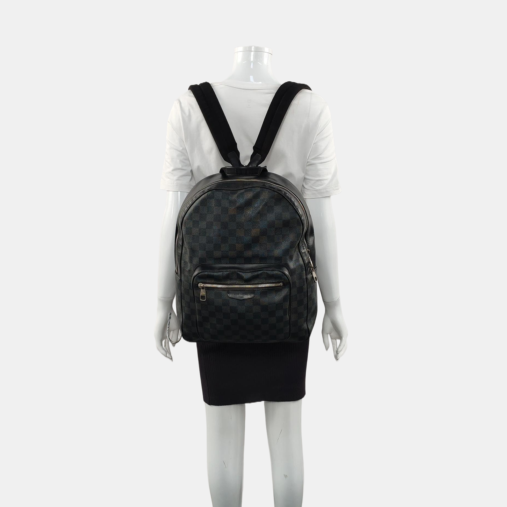 JOSH Damier Graphite Coated Canvas Gray
