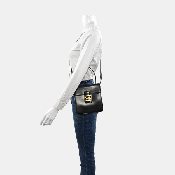 Leather Shoulder Bag Black