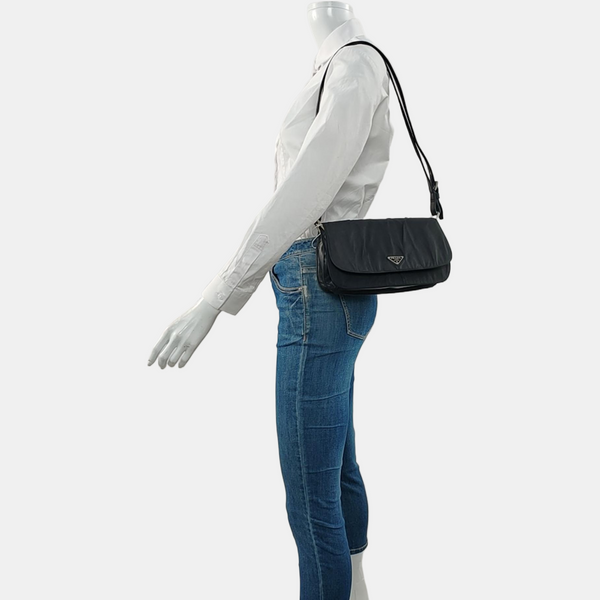 Nylon Shoulder Bag Black