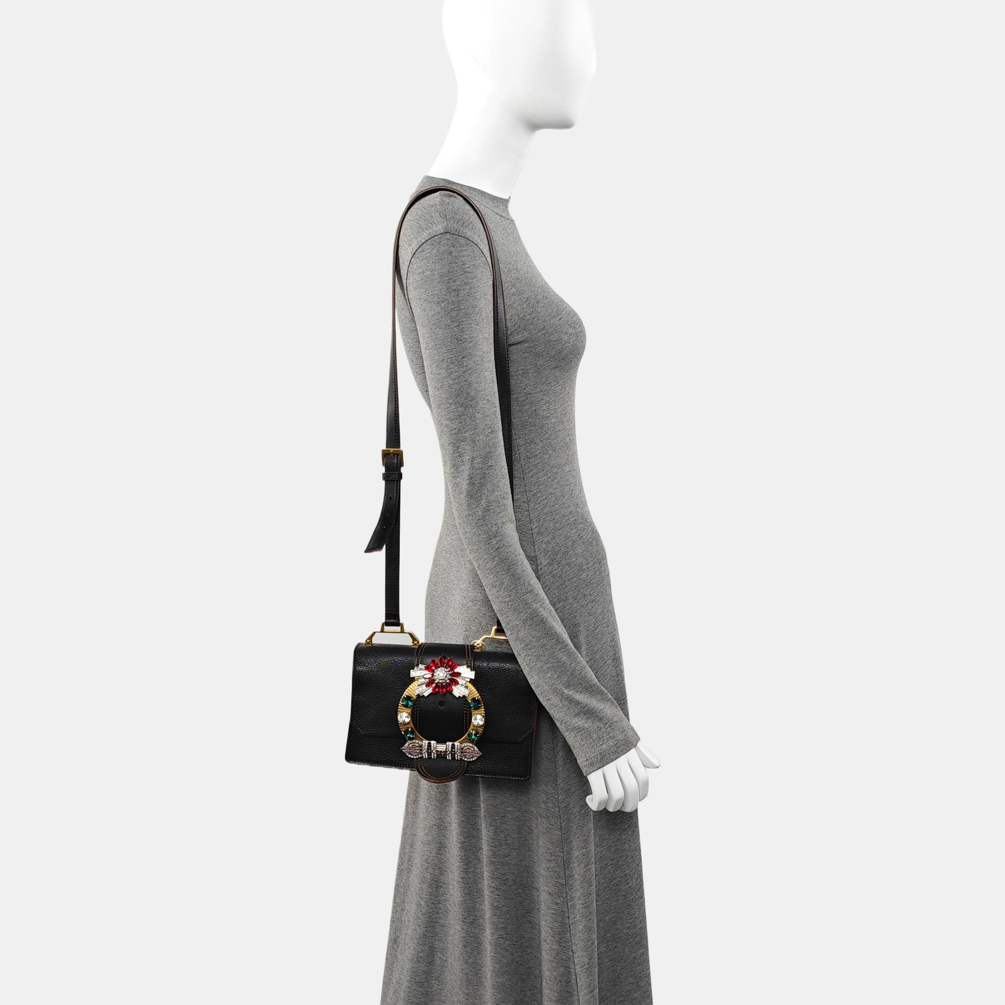Miu Lady Calfskin Black
