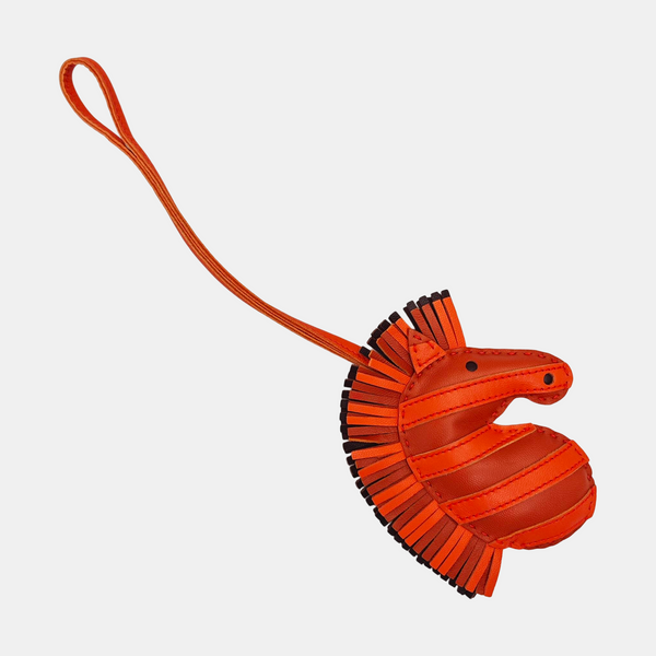 Leather Bag Charm Orange