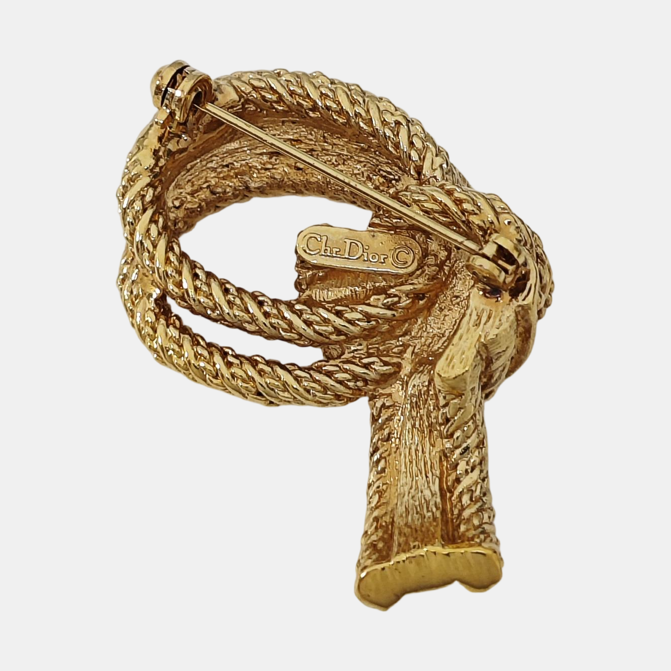 Twist Round Metal Gold Brooch