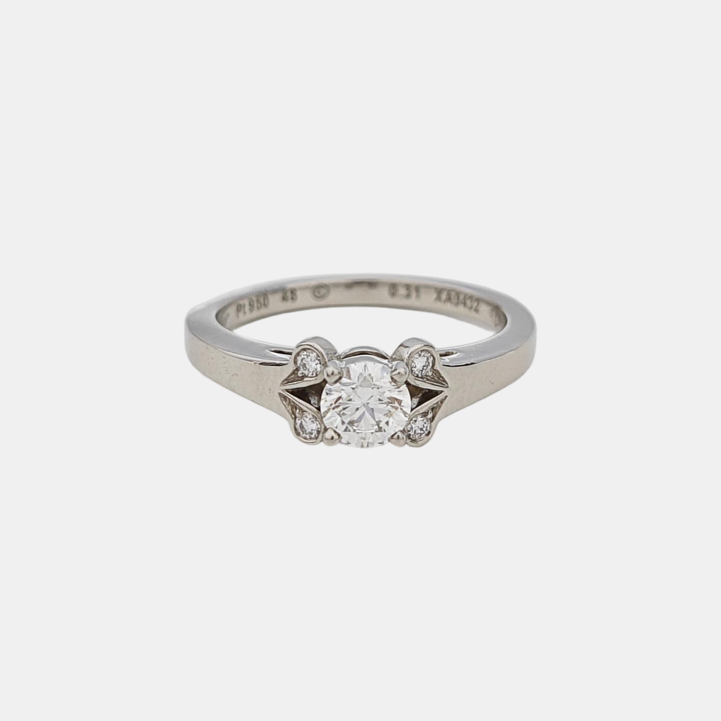 SOLITAIRE 1895 Platinum 950 Silver Ring EU 48