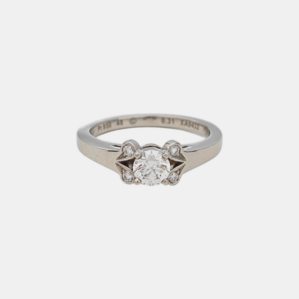SOLITAIRE 1895 Platinum 950 Silver Ring EU 48