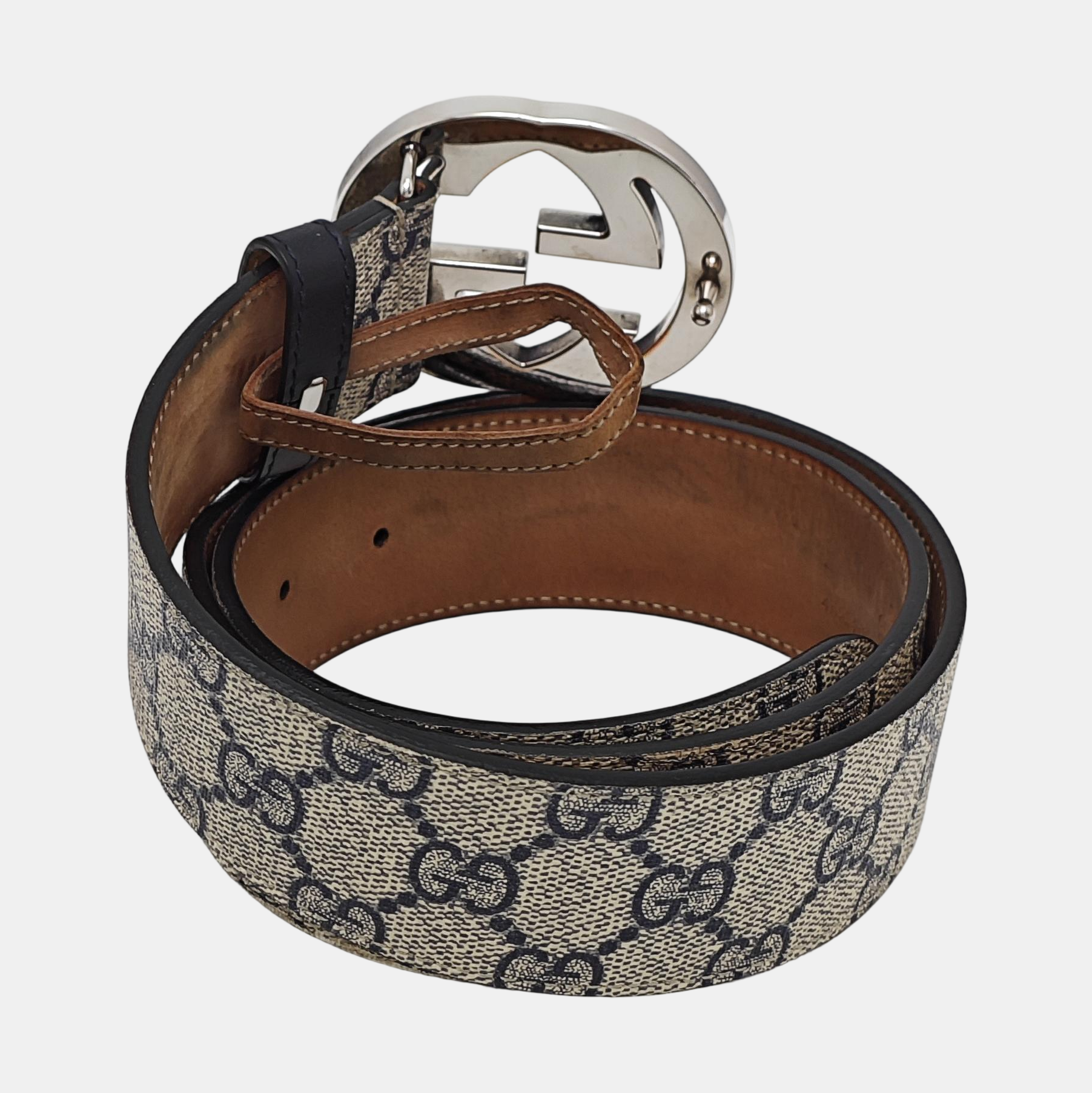 Leather Belt Beige