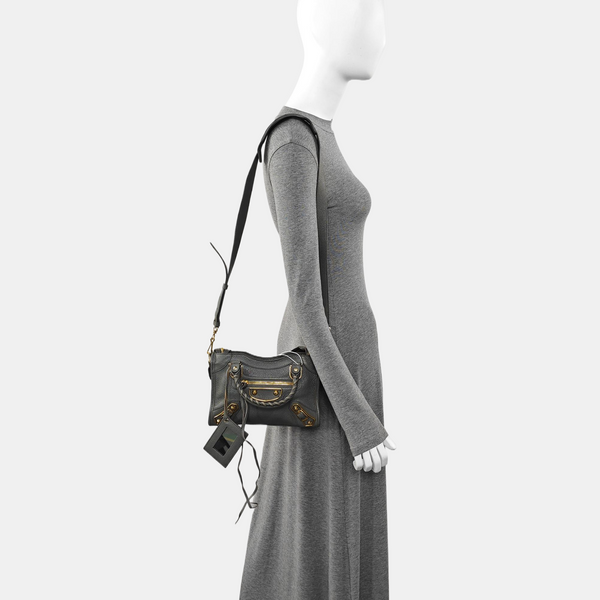 Classic Metallic Edge City Mini Lambskin Gray