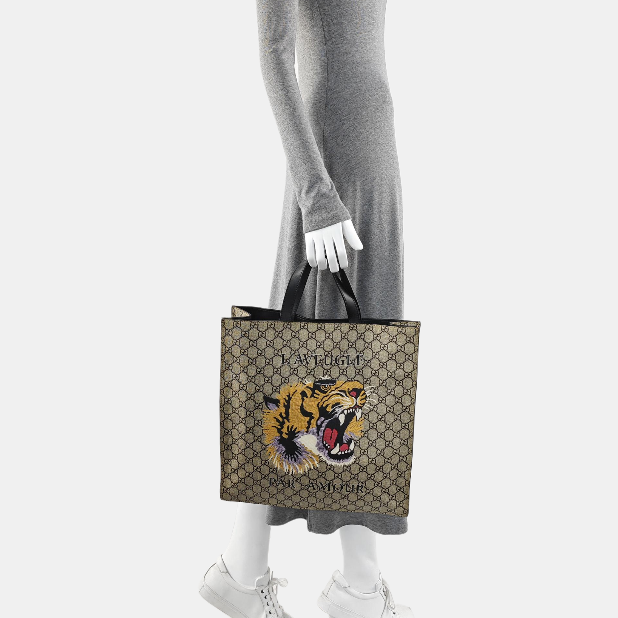 Monogram Coated Canvas Tote Bag Beige