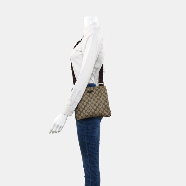 Monogram Coated Canvas Crossbody Bag Beige