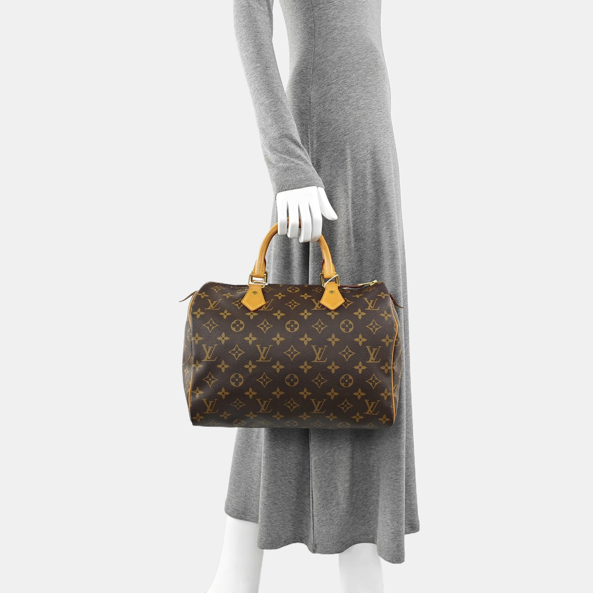 SPEEDY 30 Monogram Coated Canvas Brown