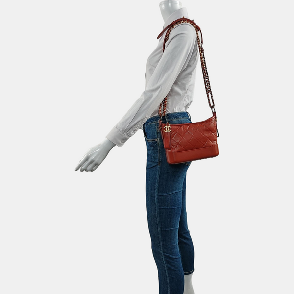 GABRIELLE Small Quilted Calfskin Red