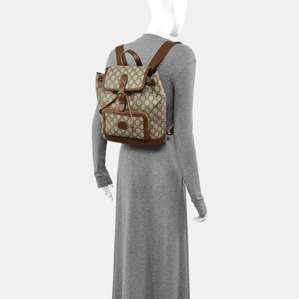 Monogram Coated Canvas Backpack Black