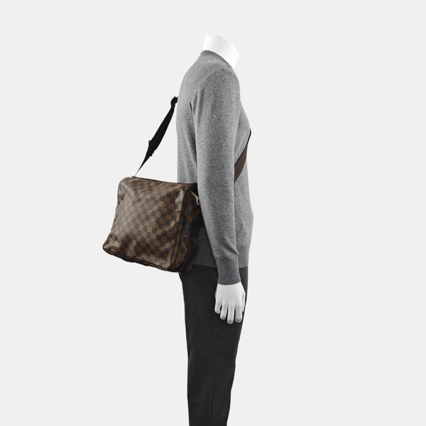 NAVIGLIO Damier Ebene Coated Canvas Brown