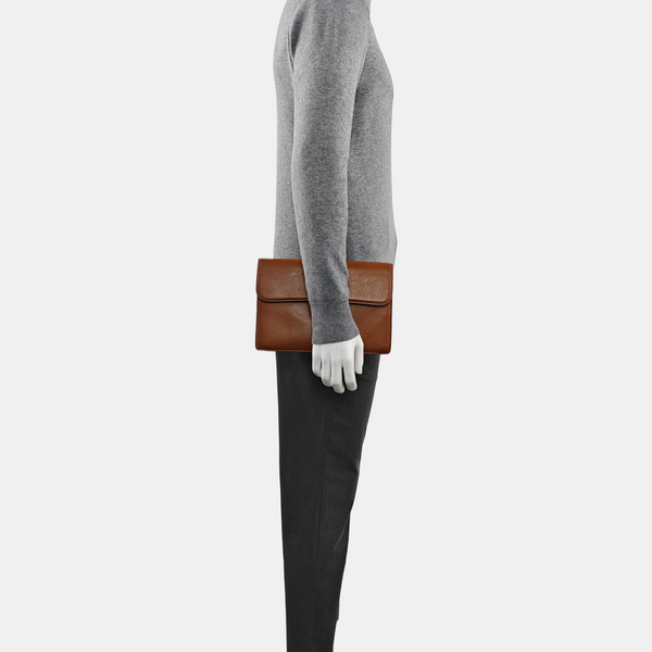 Calfskin Clutch Brown