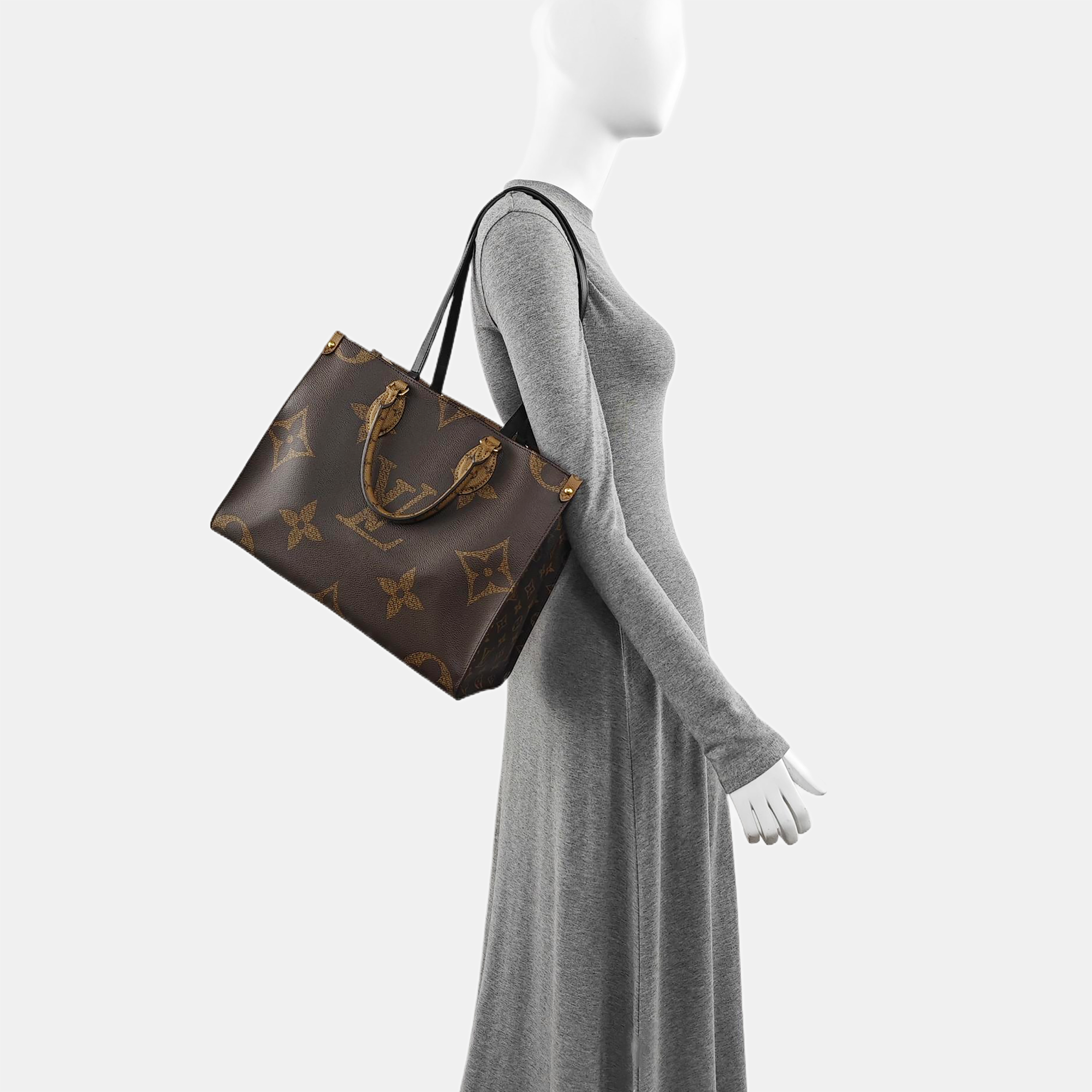 ONTHEGO MM Monogram Coated Canvas Brown