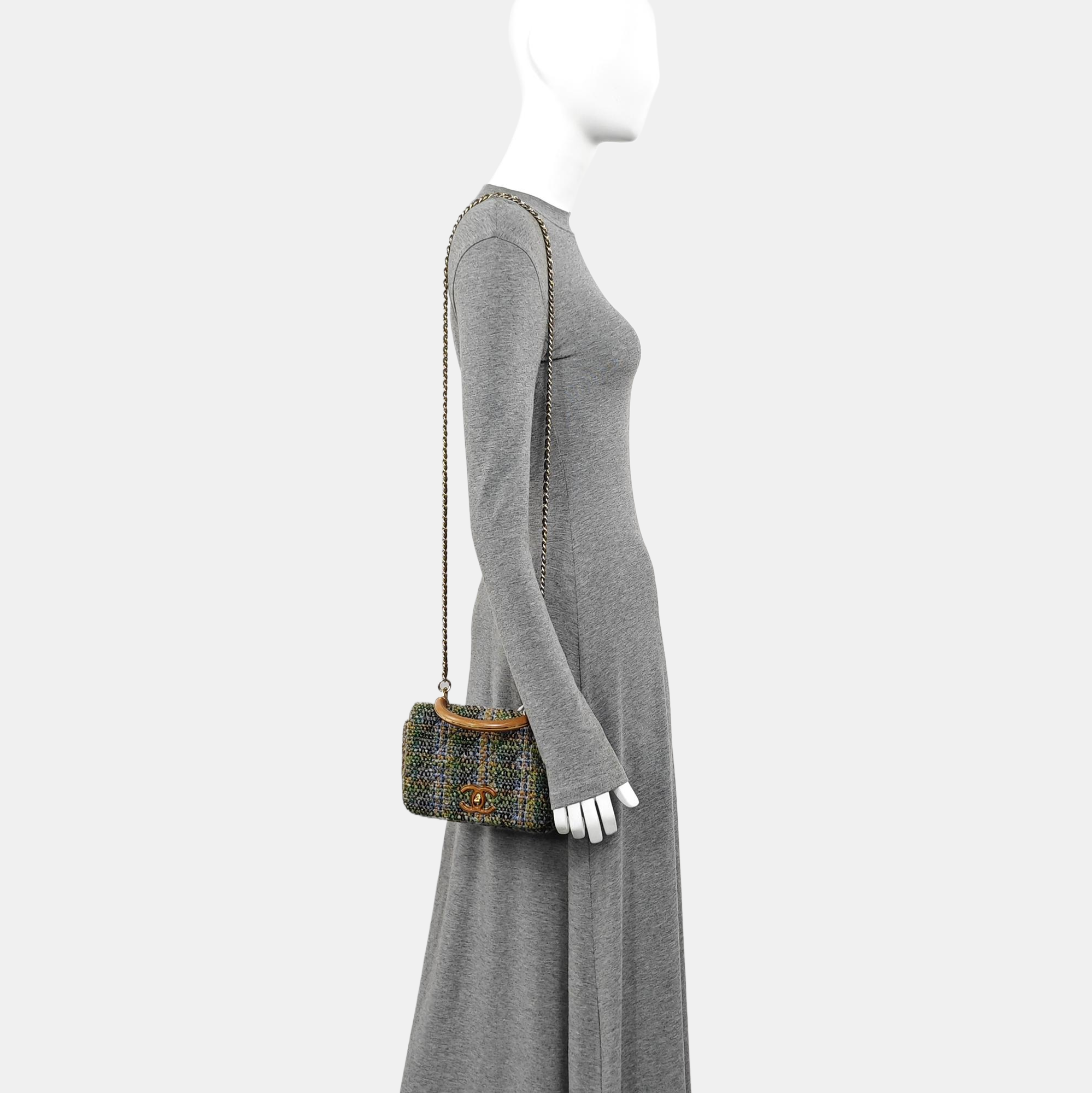 Quilted Wool Shoulder Bag Multicolor