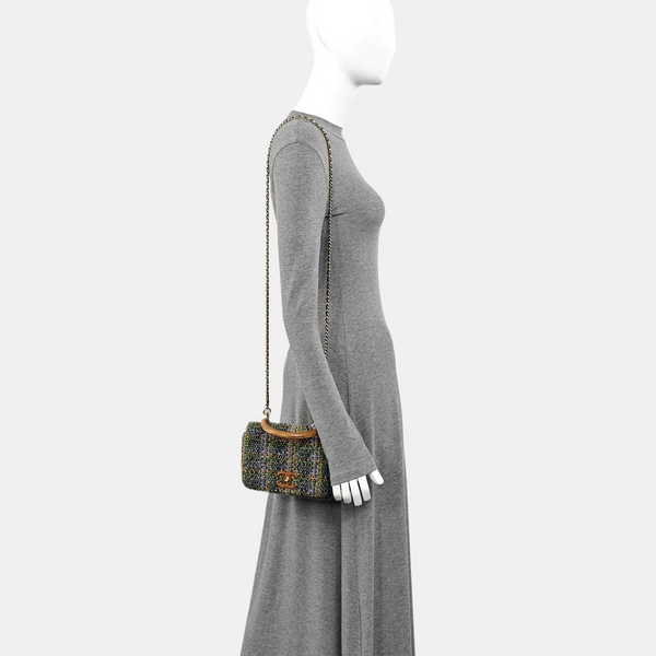 Quilted Wool Shoulder Bag Multicolor