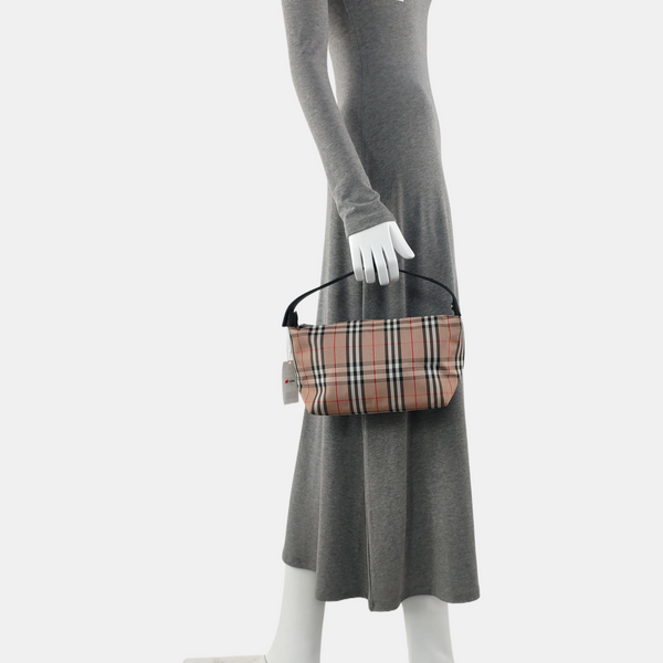 Coated Canvas Top Handle Bag Brown