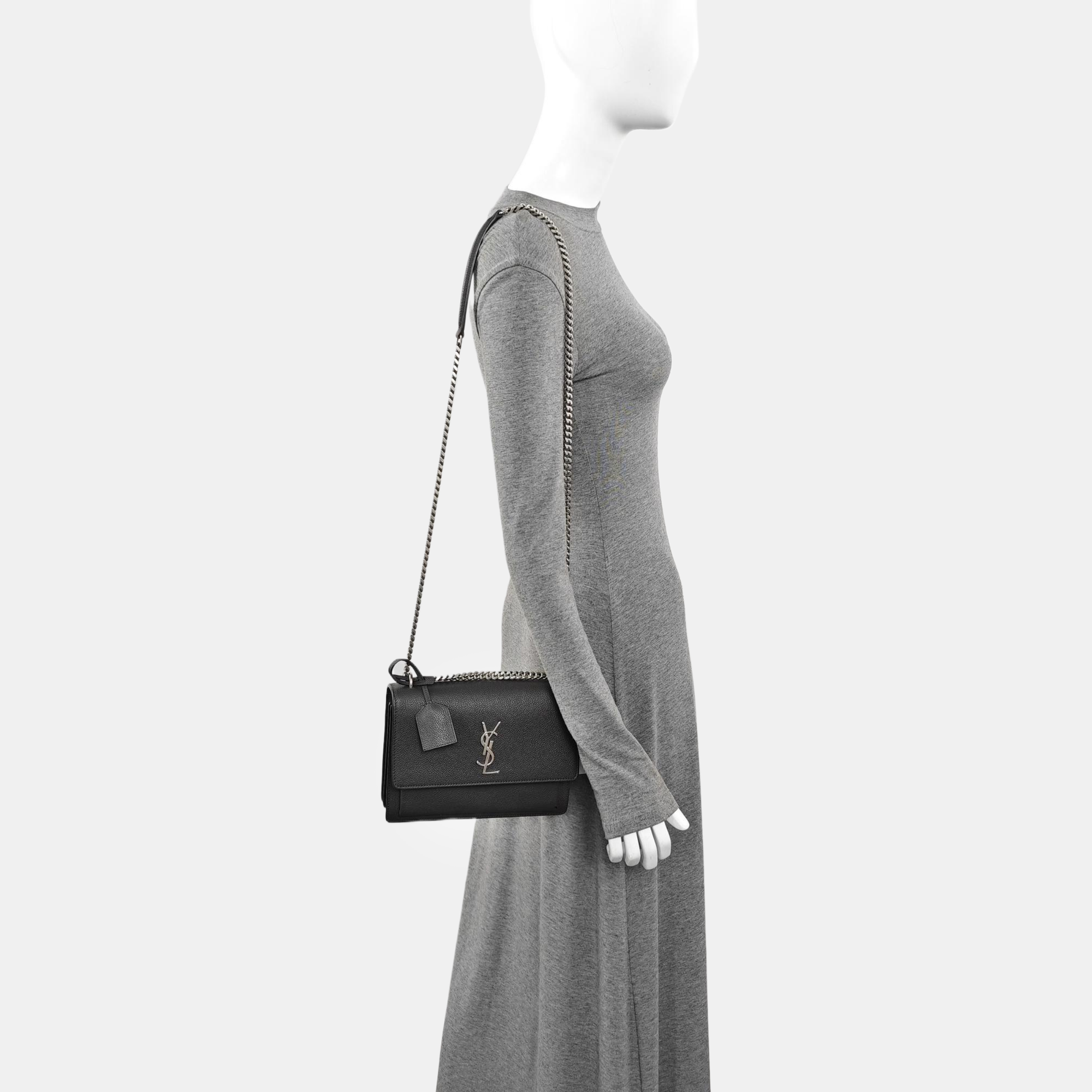 SUNSET Medium Calfskin Gray