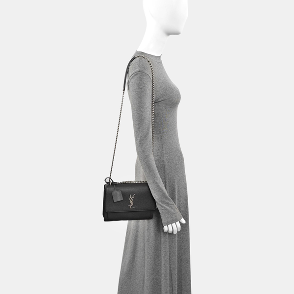 SUNSET Medium Calfskin Gray