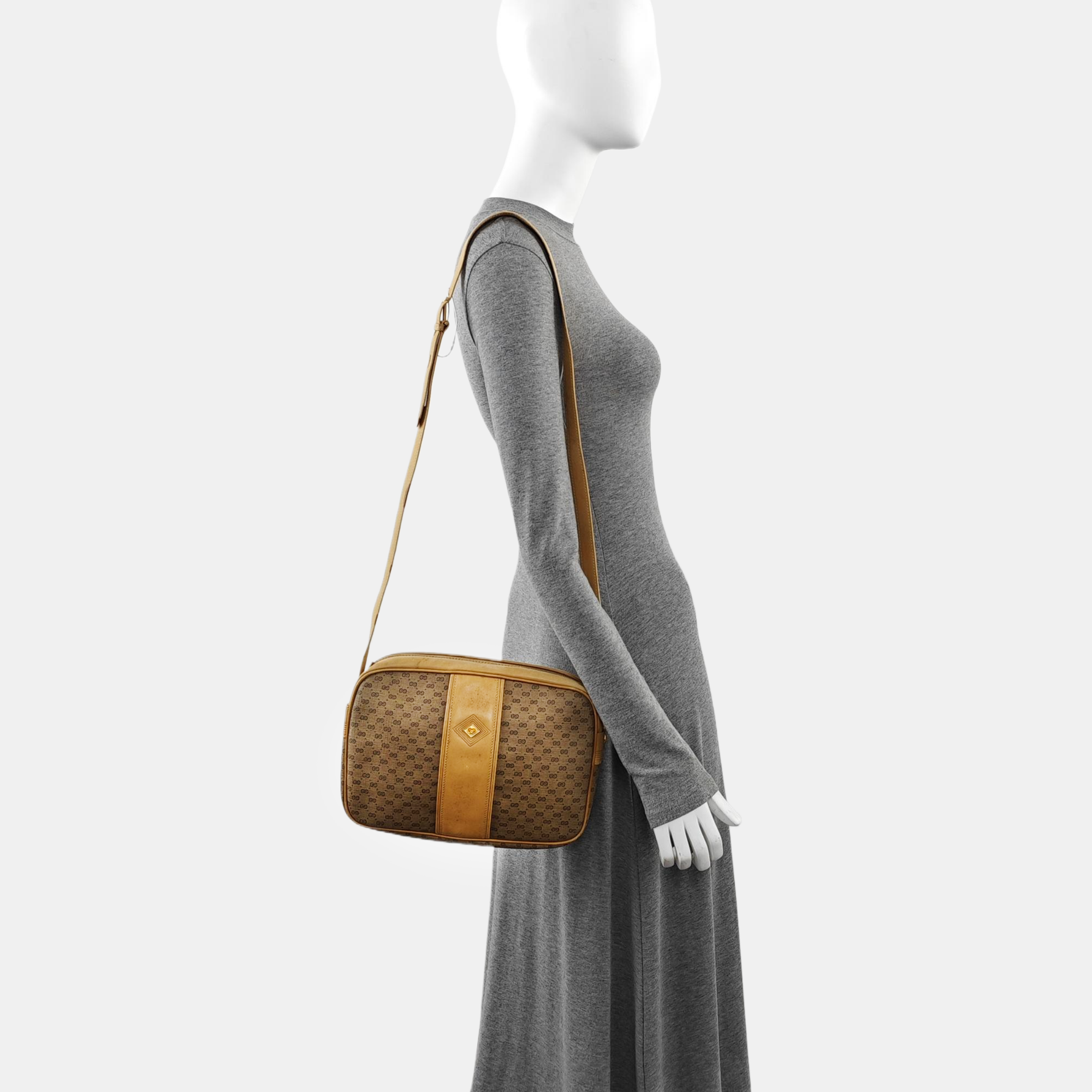 Monogram Coated Canvas Shoulder Bag Brown