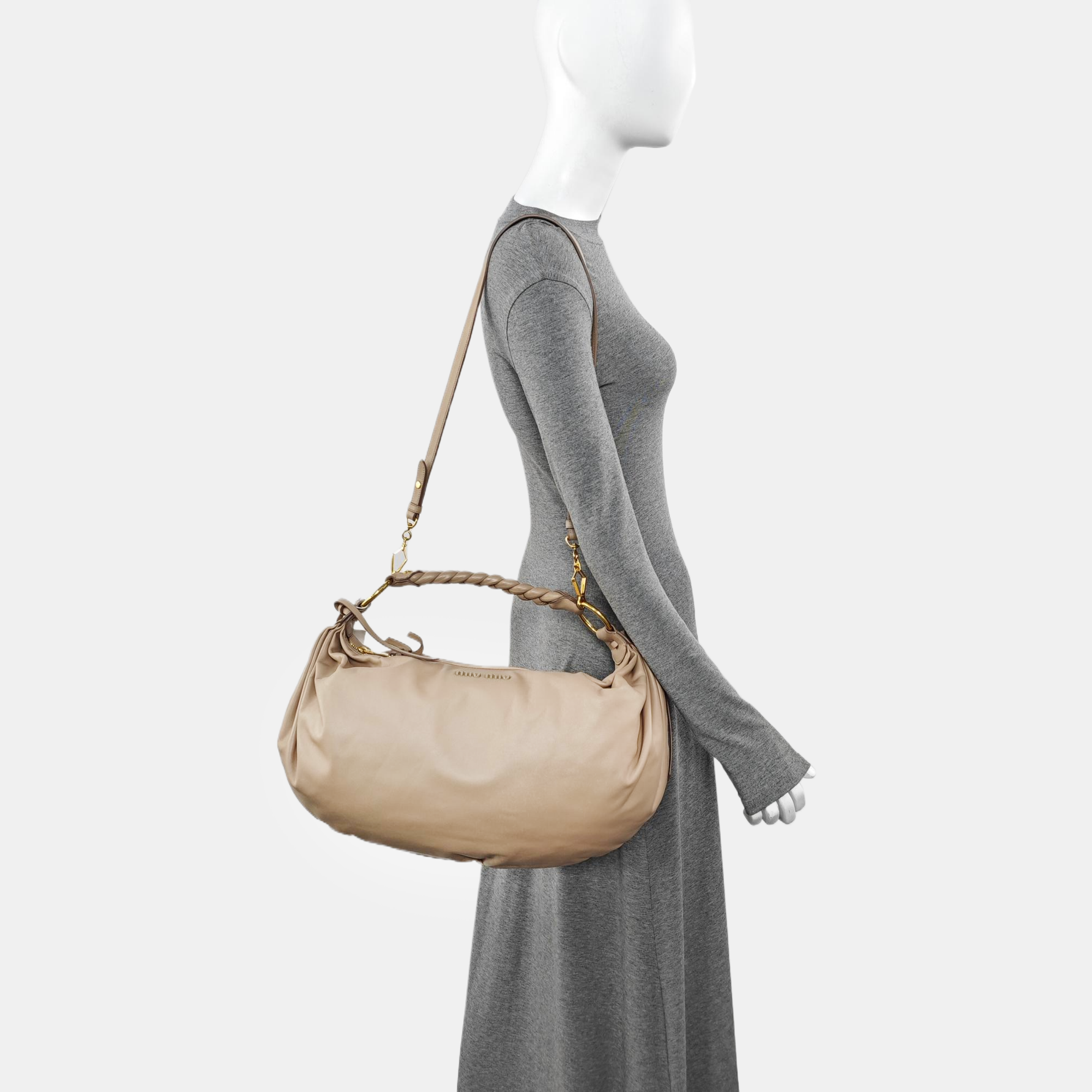 Calfskin Shoulder Bag Beige