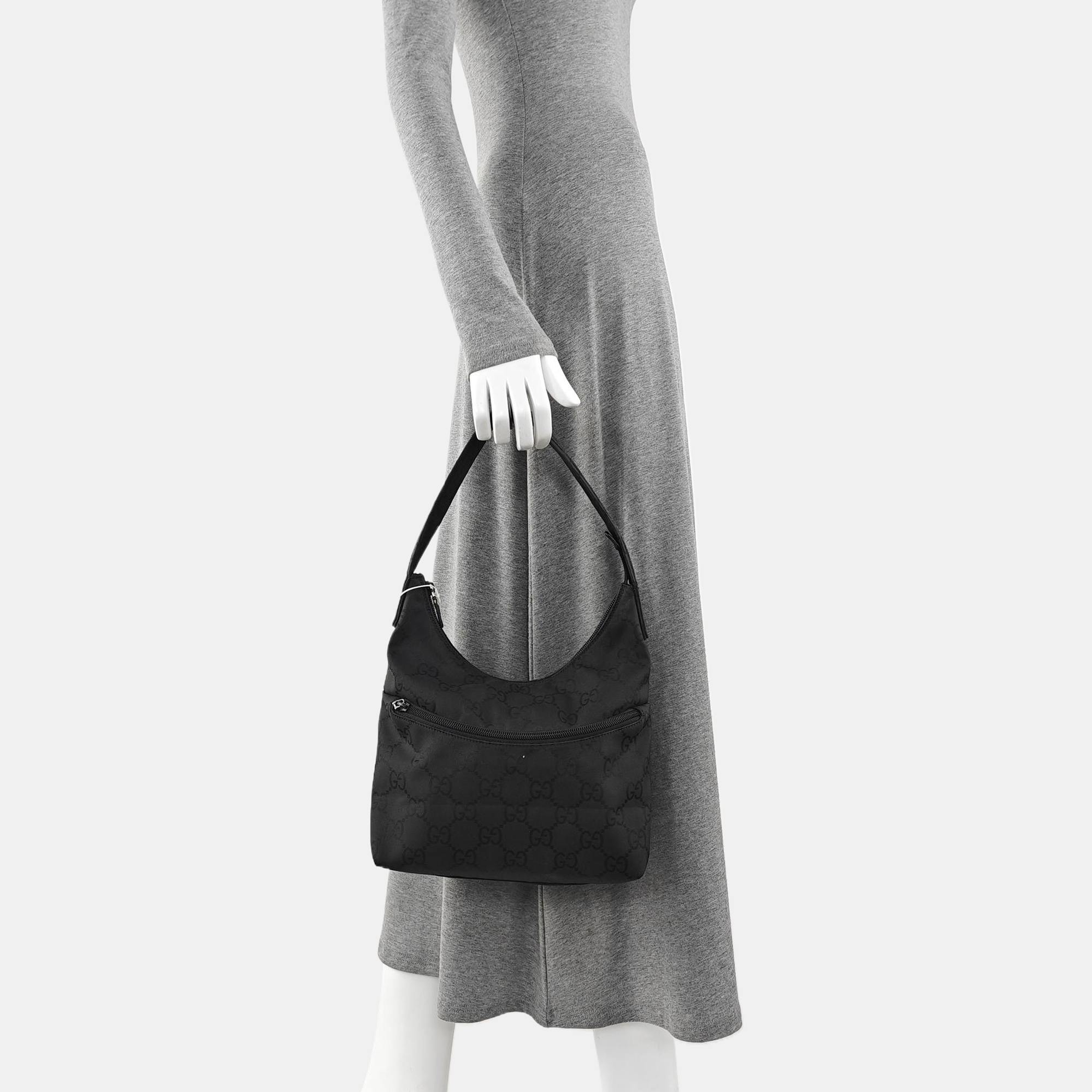 Monogram Canvas Shoulder Bag Black