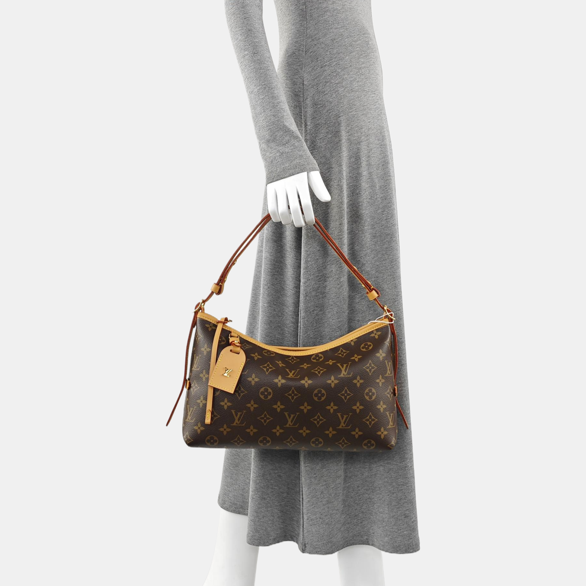 CARRYALL Small Monogram Coated Canvas Brown