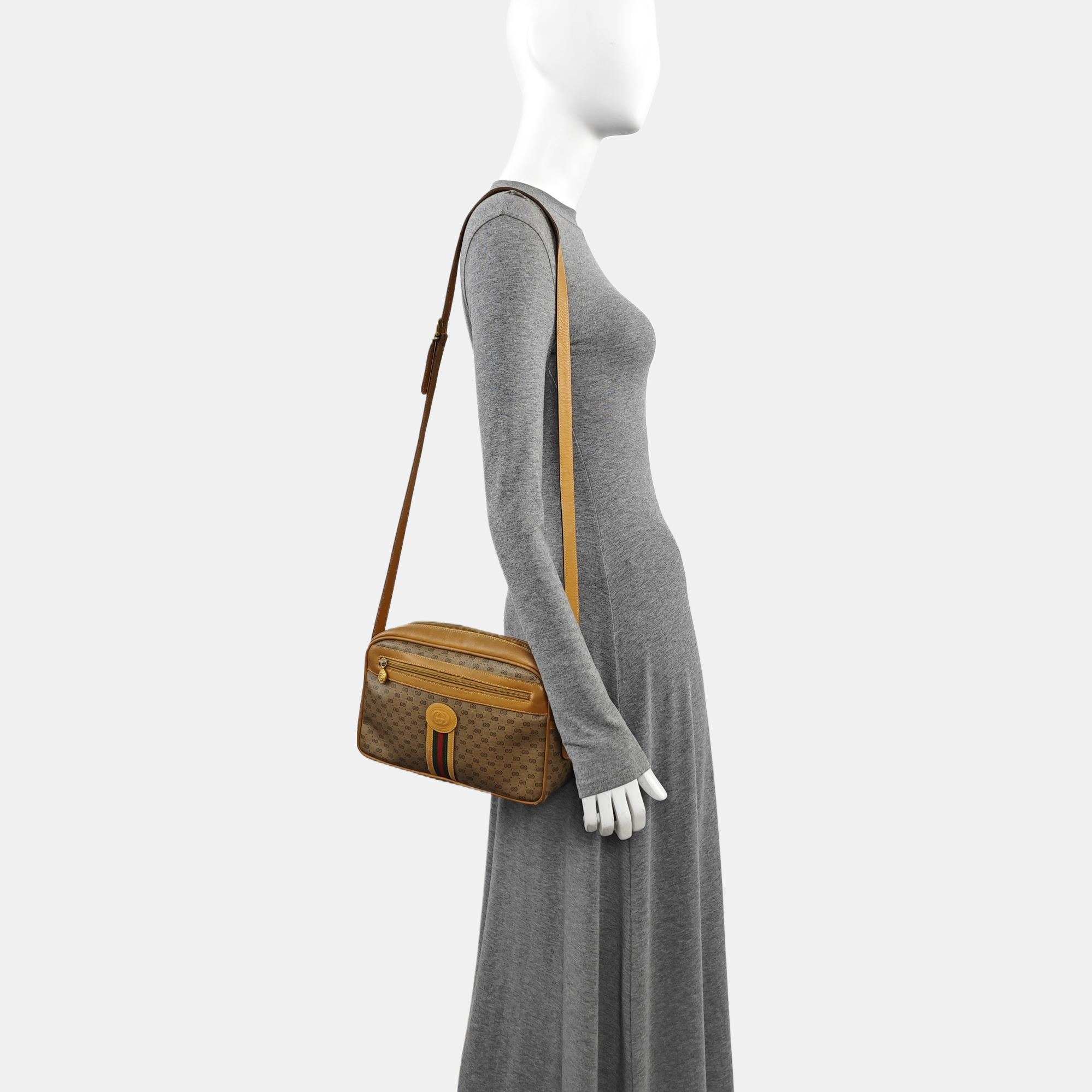 Monogram Coated Canvas Shoulder Bag Brown