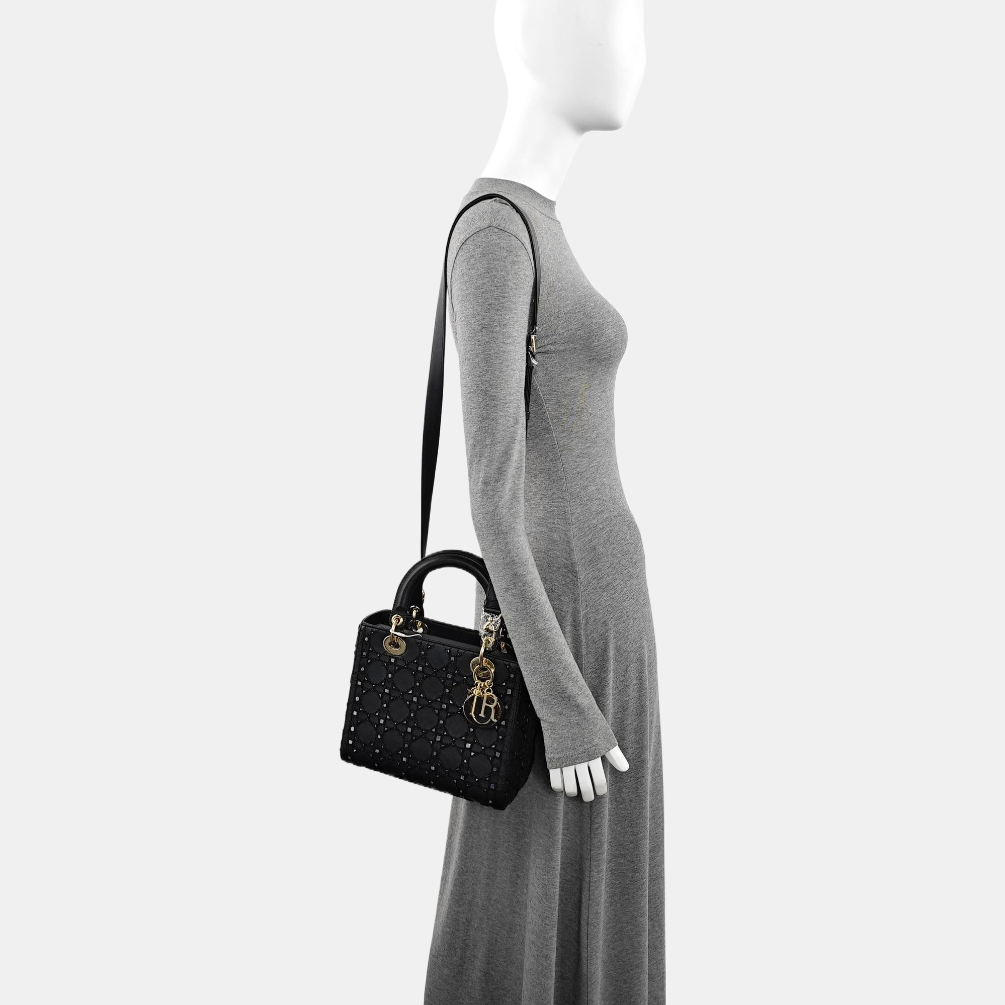 Lady Dior Medium Cannage Lambskin Black
