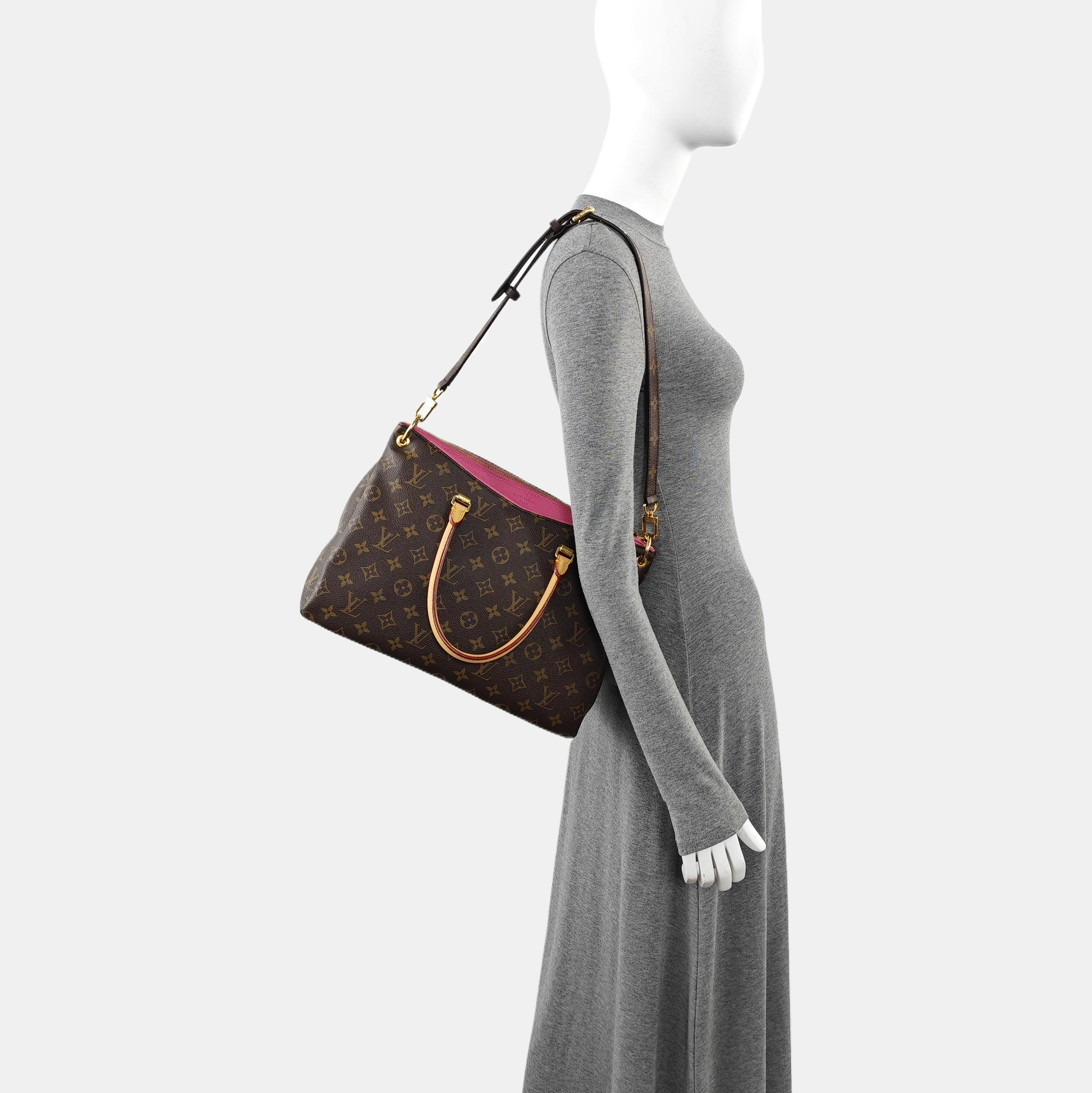 PALLAS MM Monogram Coated Canvas Brown