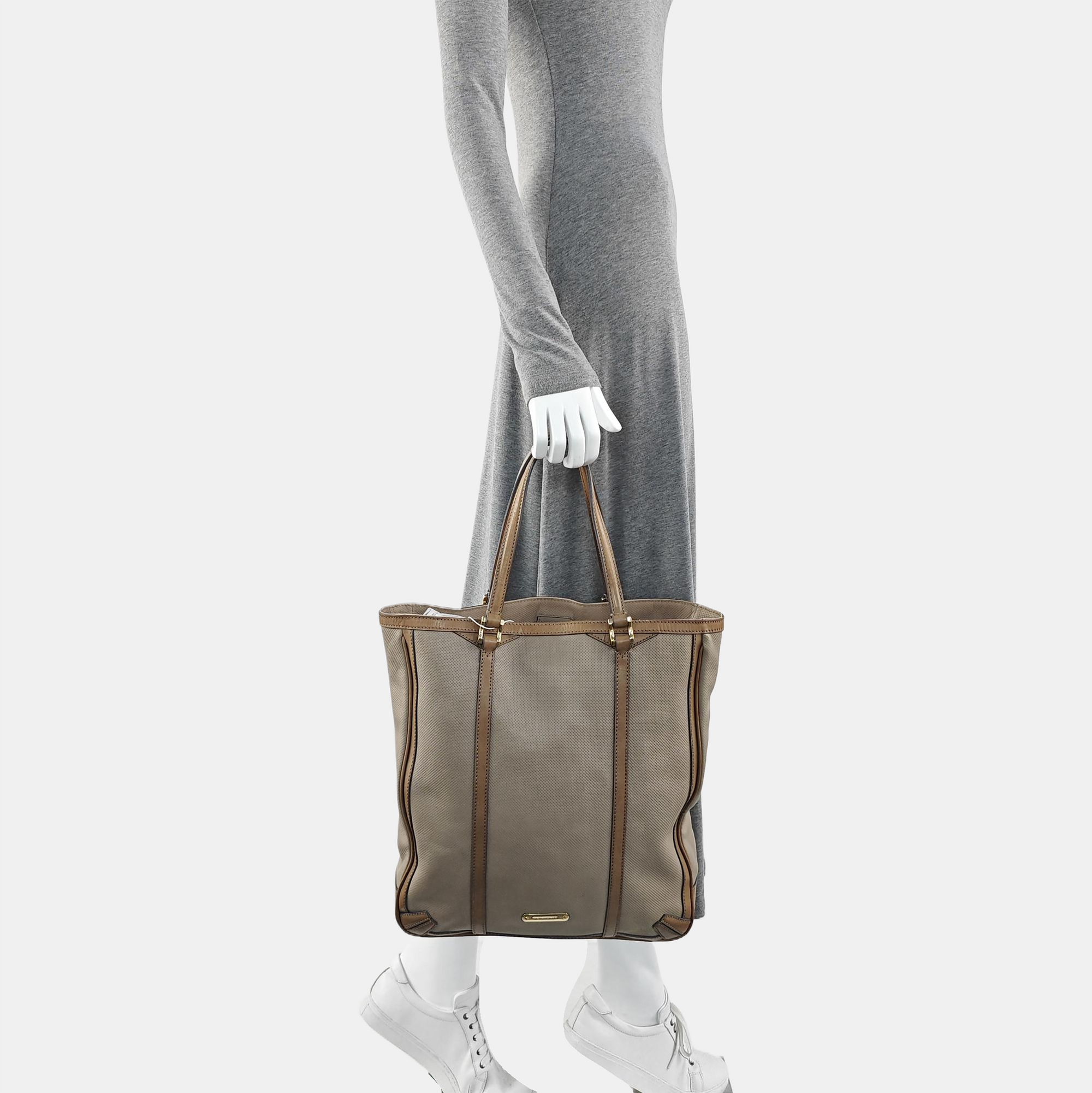Calfskin Top Handle Bag Gray