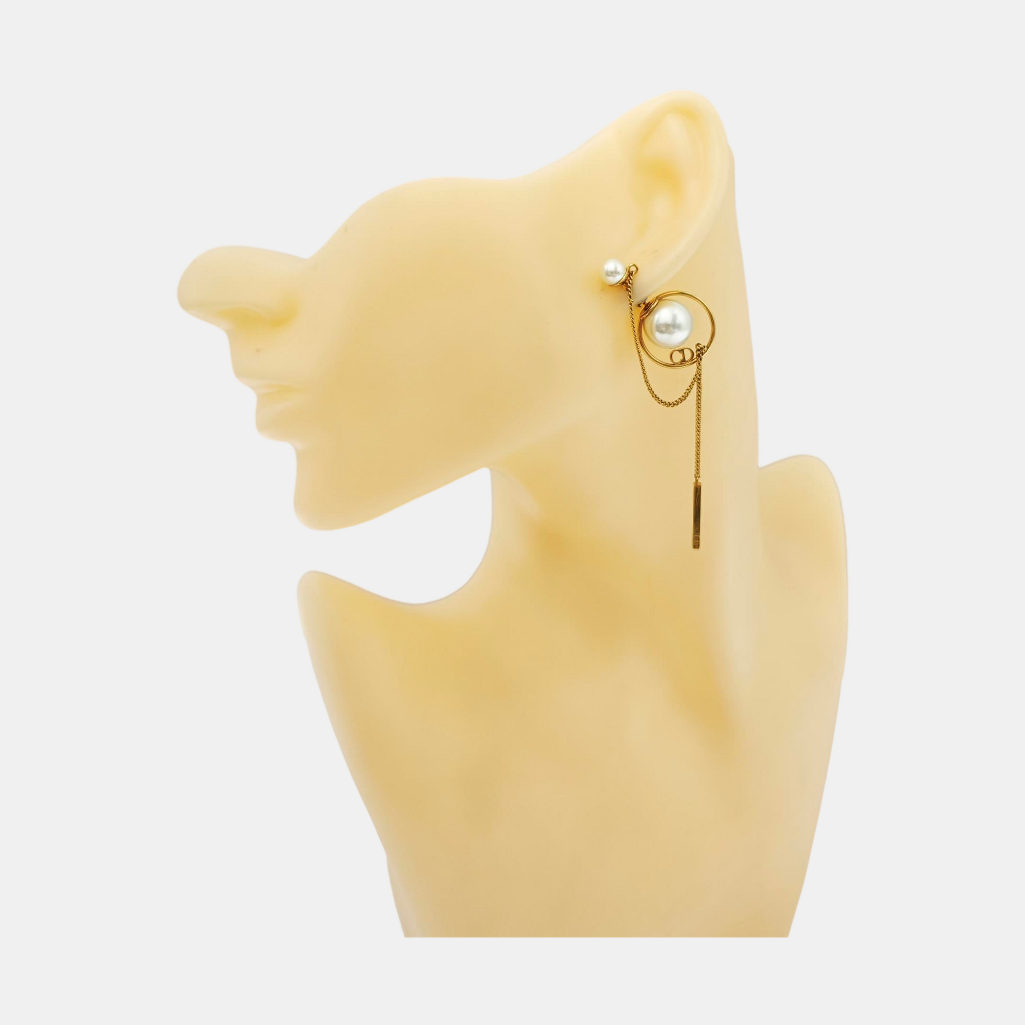 Dior Tribales Brass Gold Stud Earrings