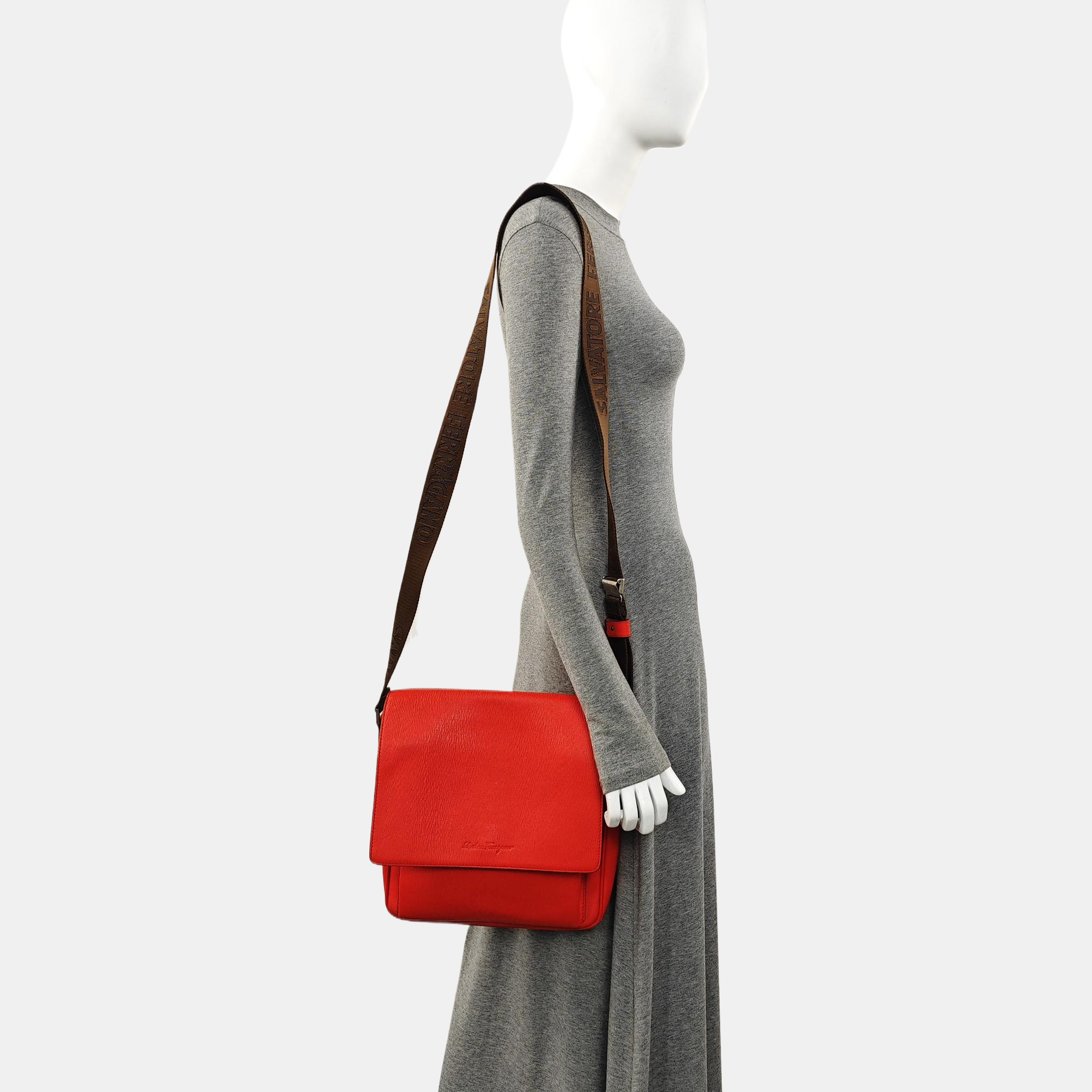 Calfskin Shoulder Bag Red