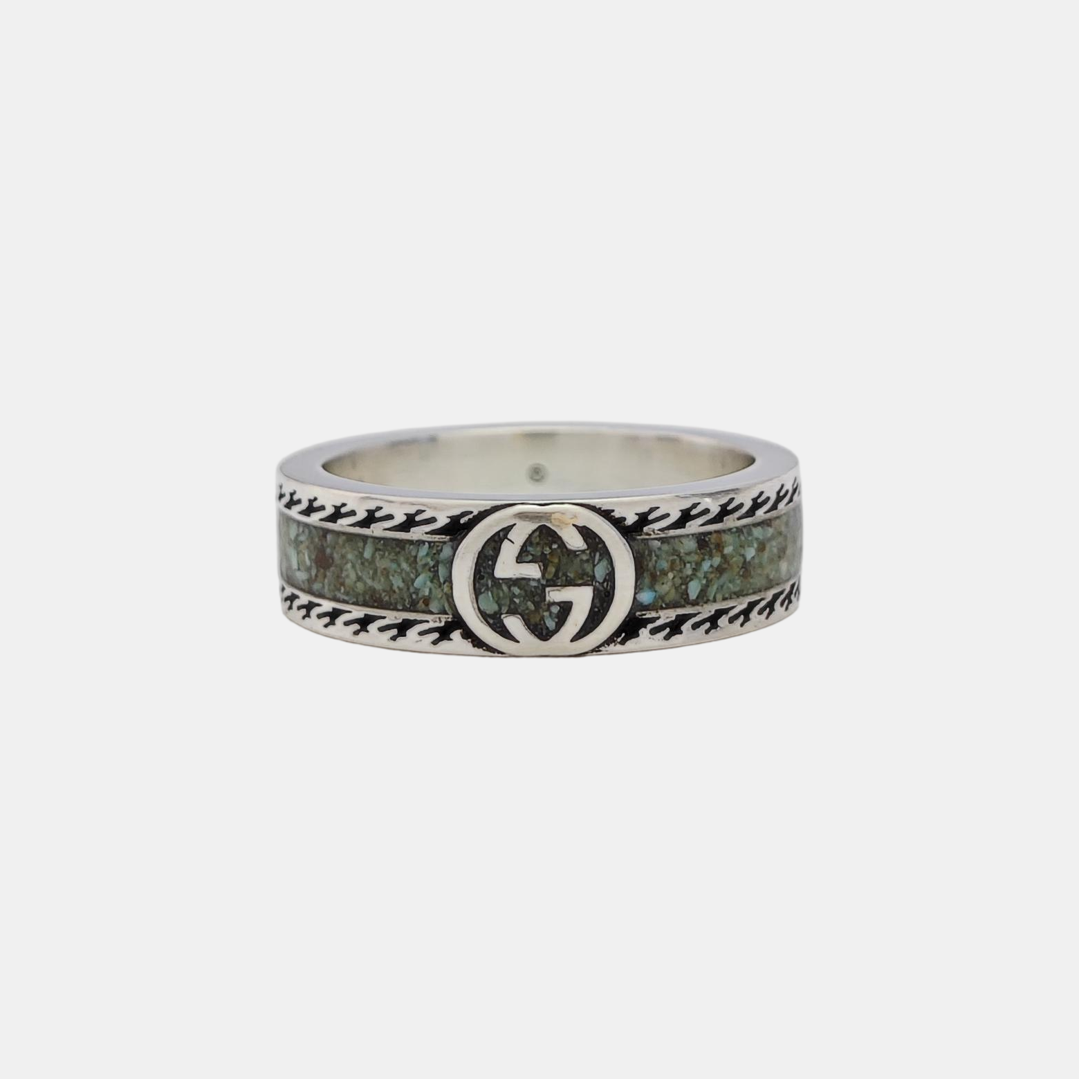 Interlocking G 925 Sterling Silver Ring HK 15