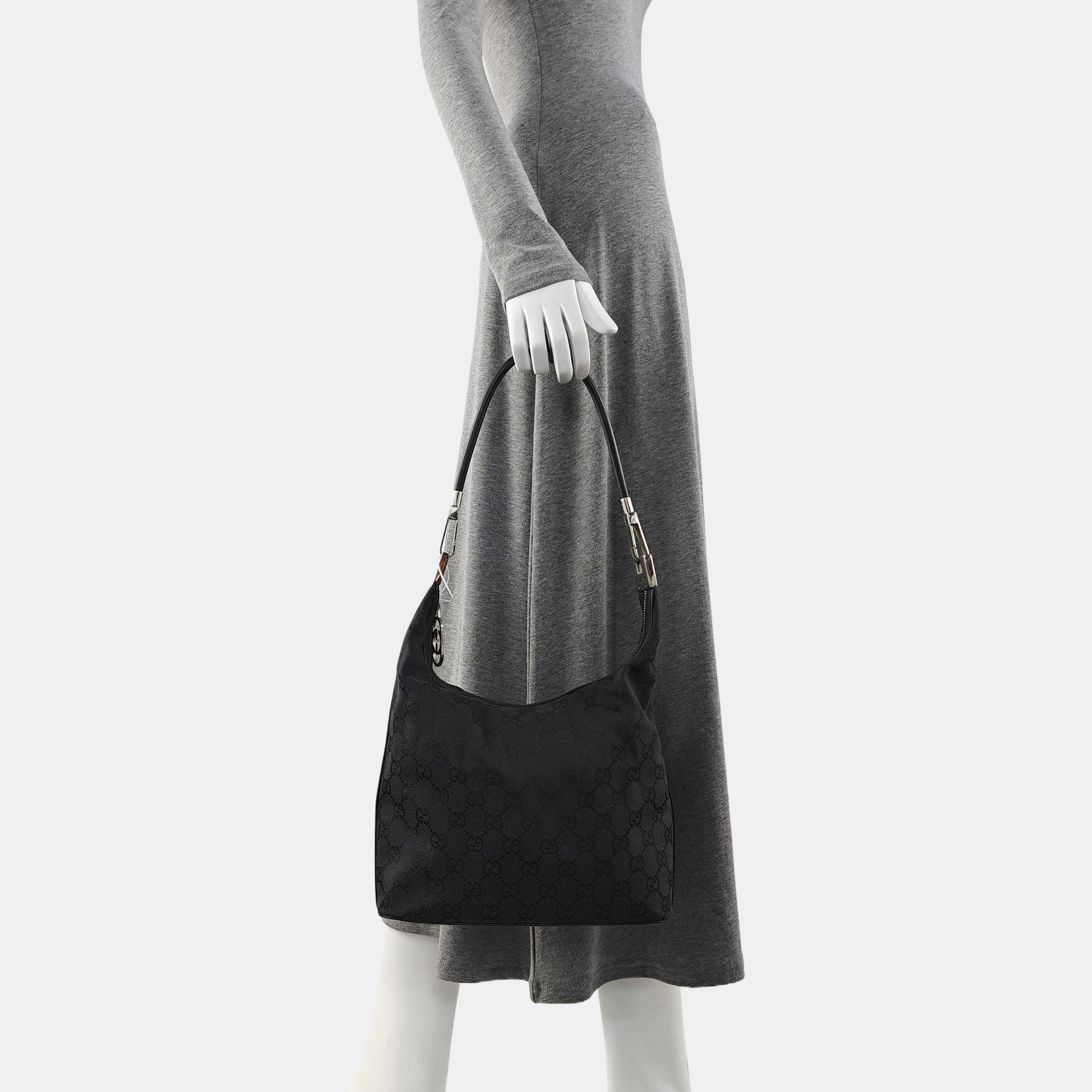 Monogram Canvas Shoulder Bag Black