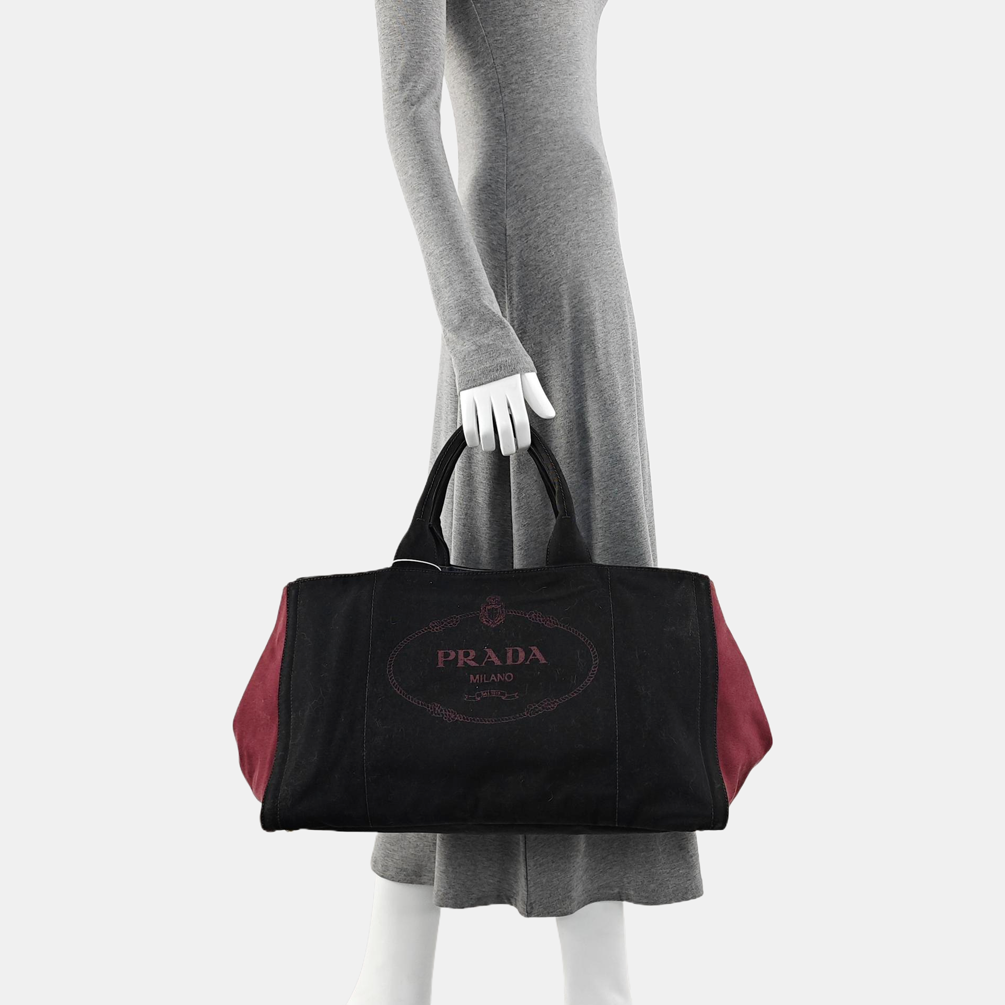 Canvas Top Handle Bag Black
