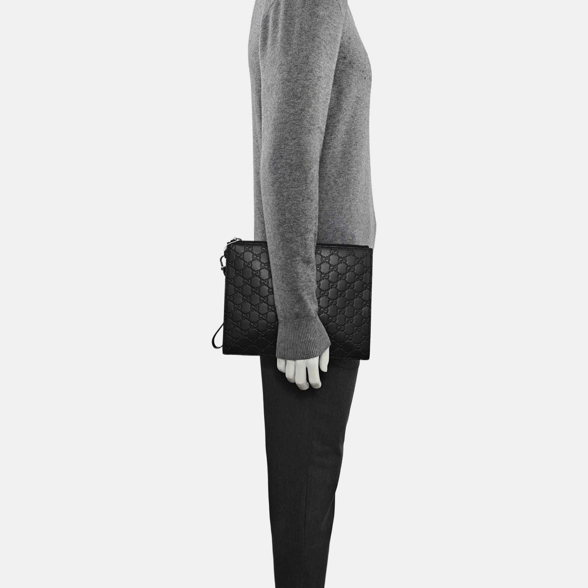Microguccissima Monogram Calfskin Black