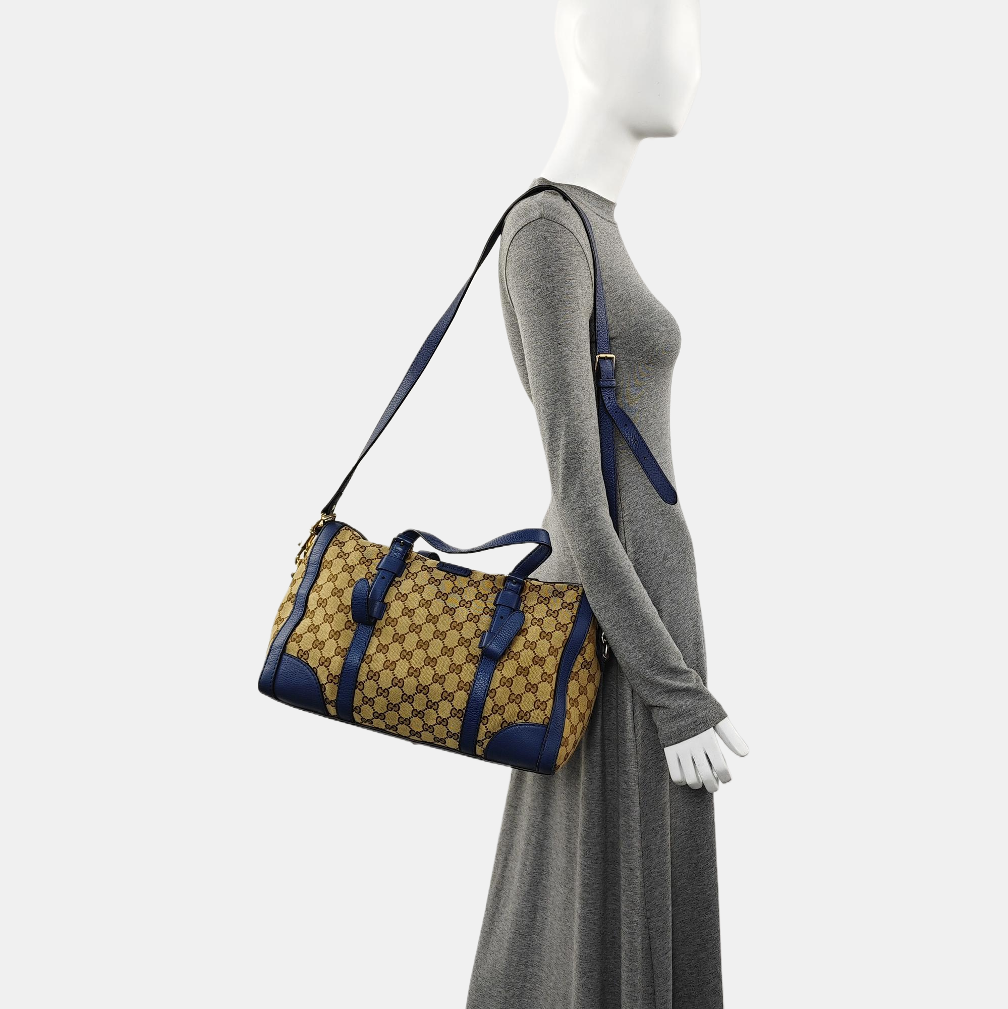 Monogram Canvas Tote Bag Medium Beige