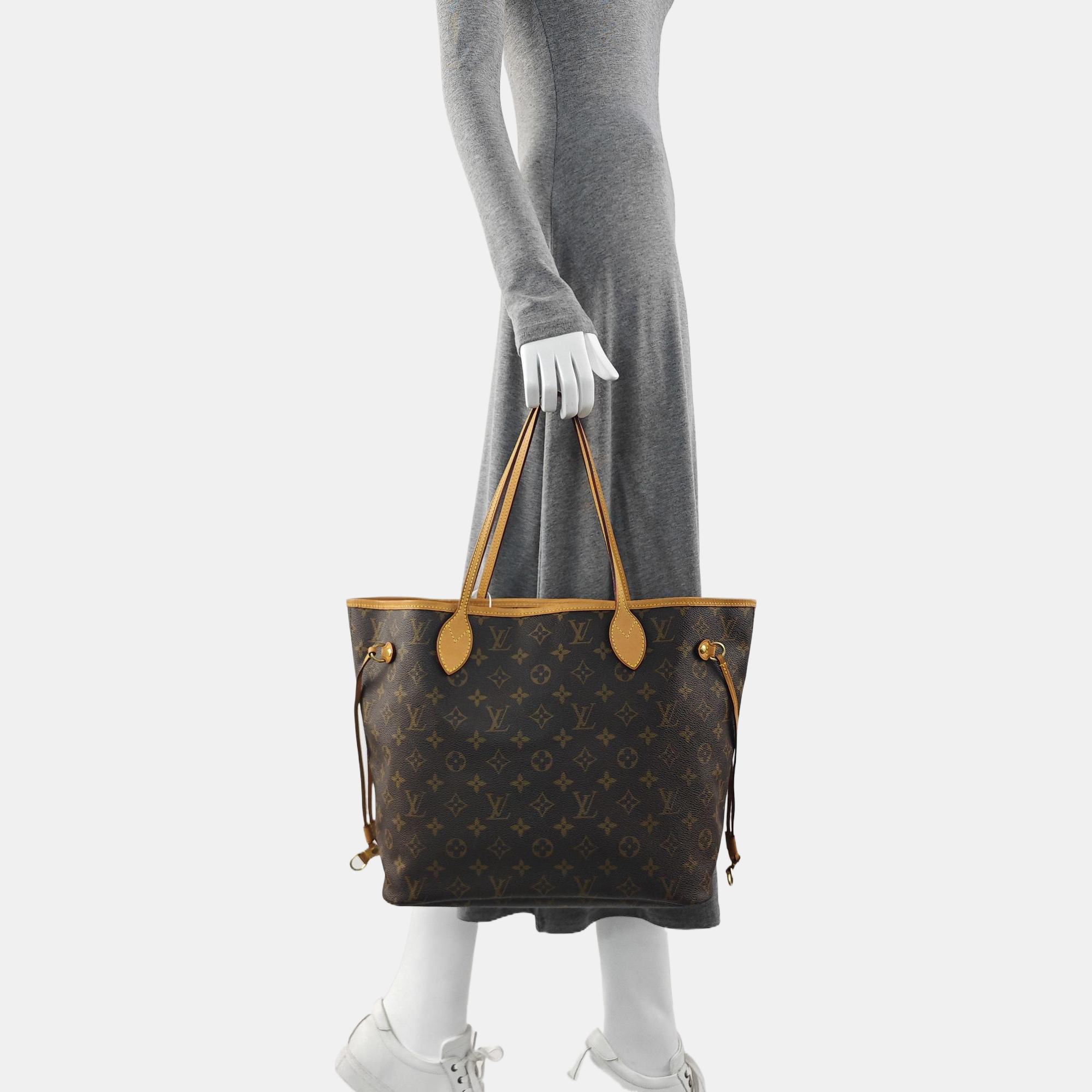 NEVERFULL MM Monogram Coated Canvas Brown