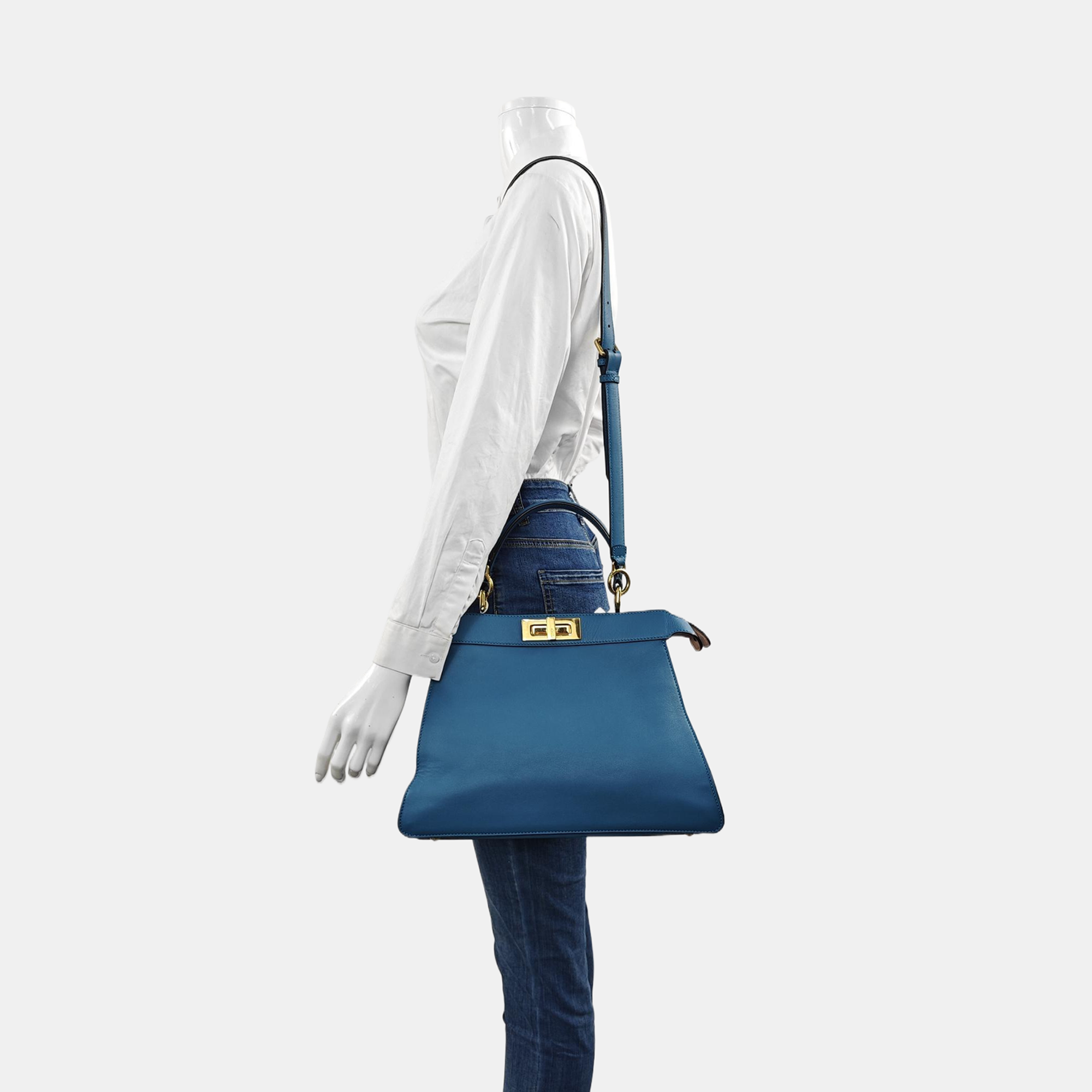 Authenticated pre-owned  Peekaboo Calfskin Blue - Shoulder Bag at Looply