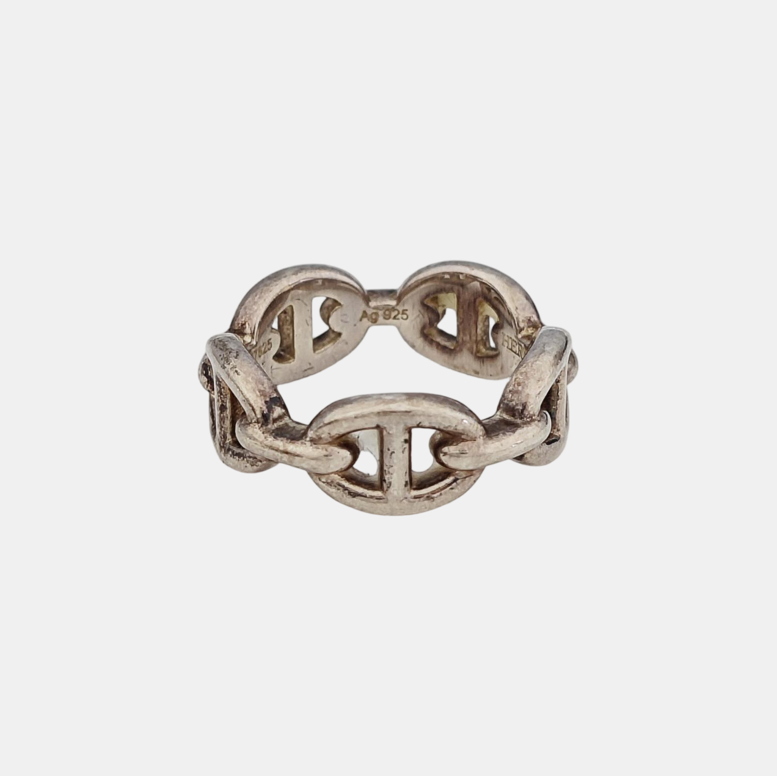 Chaine D'ancre Enchainee 925 Sterling Silver Ring EU 51