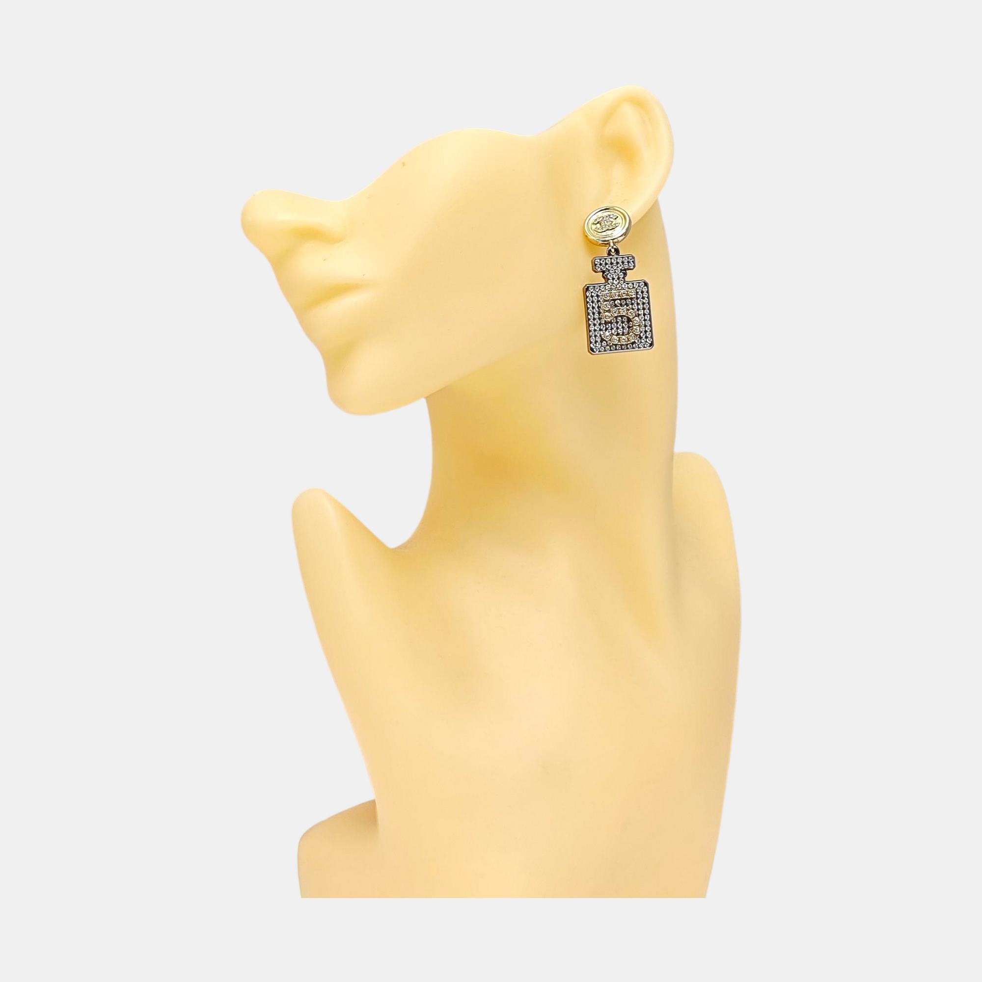 CC Logo Metal Gold Earrings