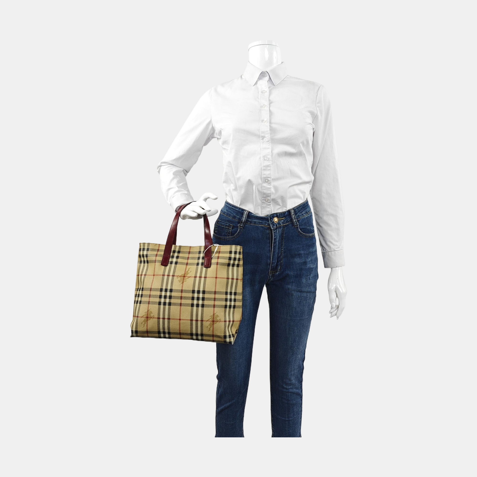 Coated Canvas Tote Bag Beige