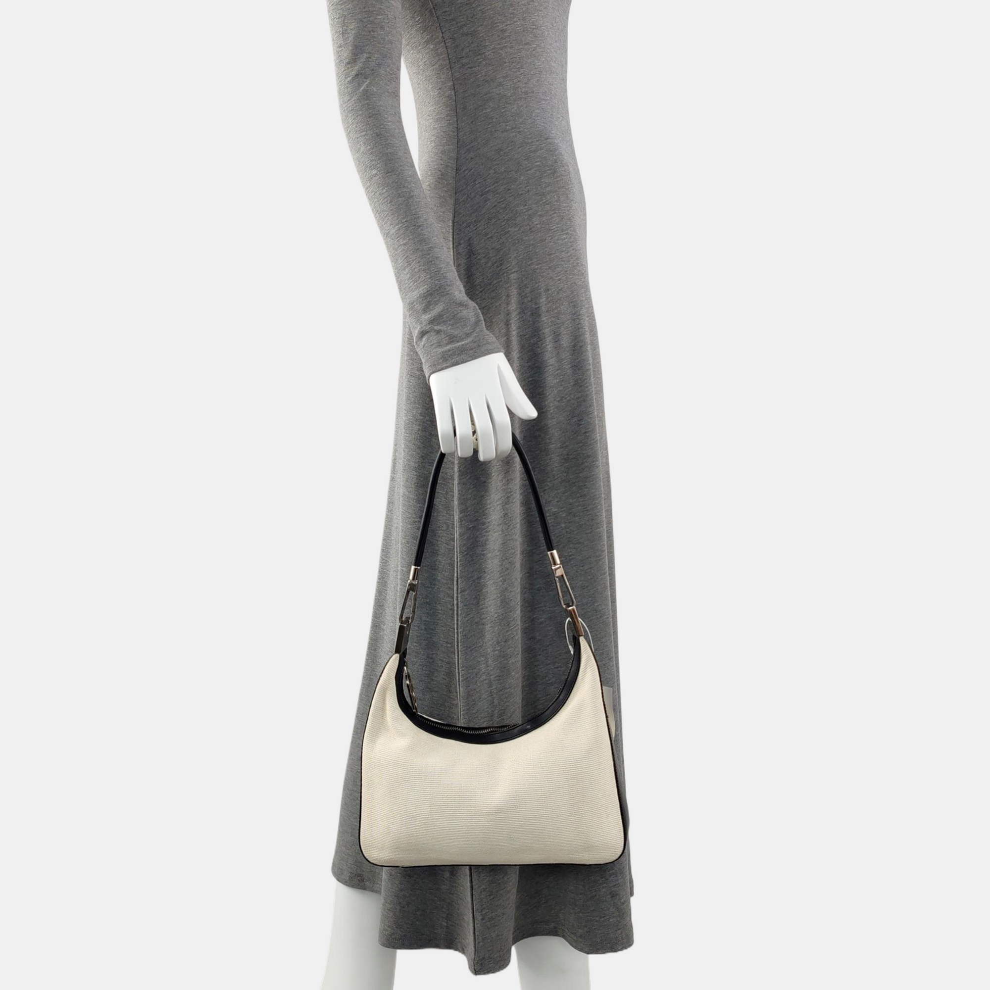 Fabric Top Handle Bag White