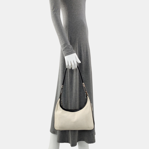 Fabric Top Handle Bag White