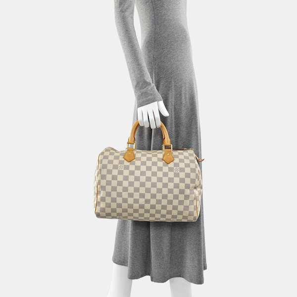 SPEEDY 30 Damier Azur Coated Canvas White