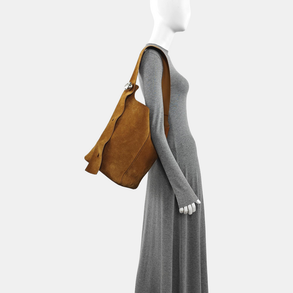 Pebble Bucket Large Suede Brown