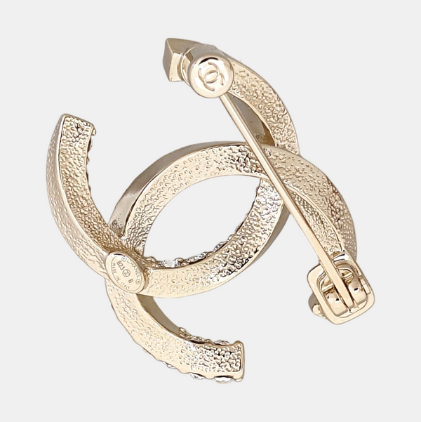 CC Logo Metal Gold Brooch
