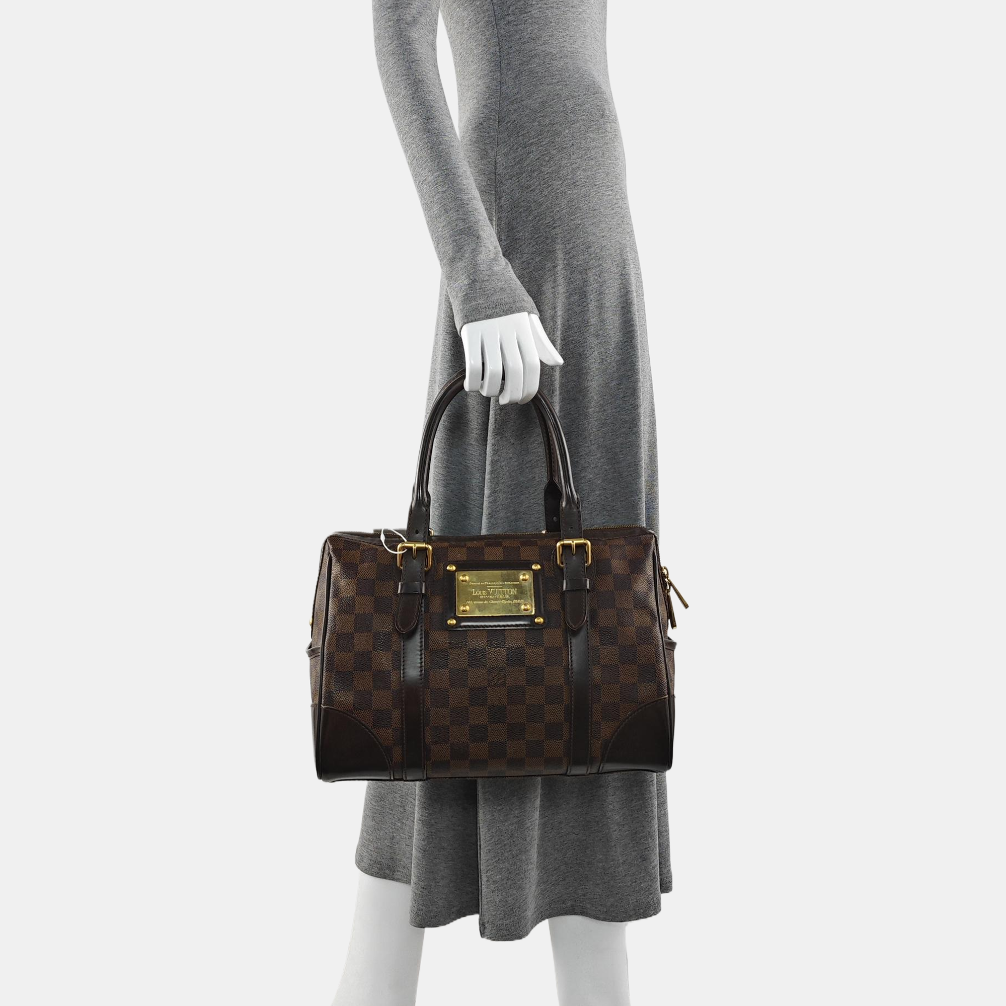 BERKELEY Damier Ebene Coated Canvas Brown